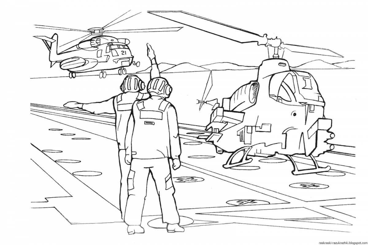 Luxury military base coloring page