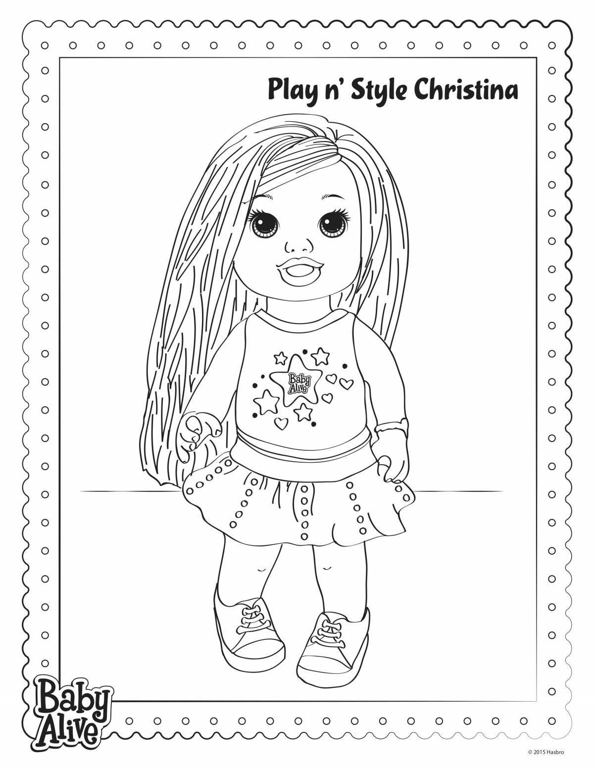 Colorful baby bon coloring page