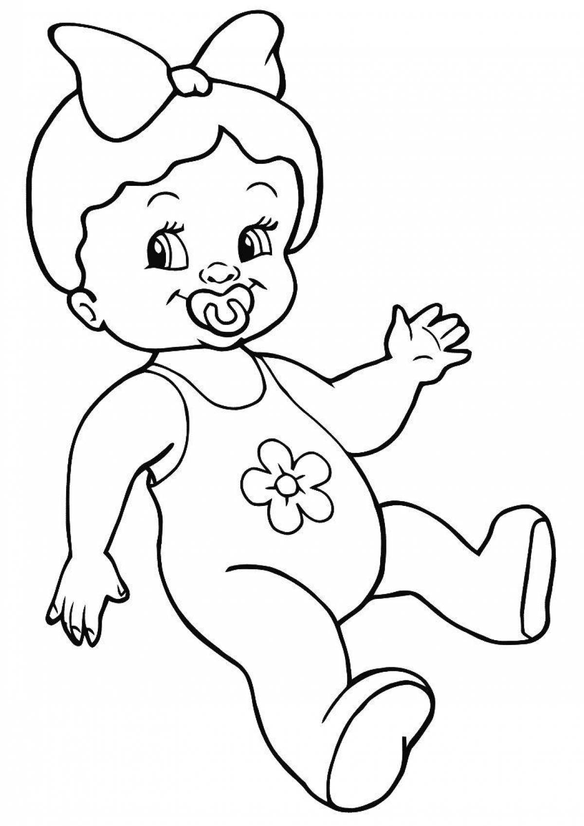 Coloring page blissful baby bon