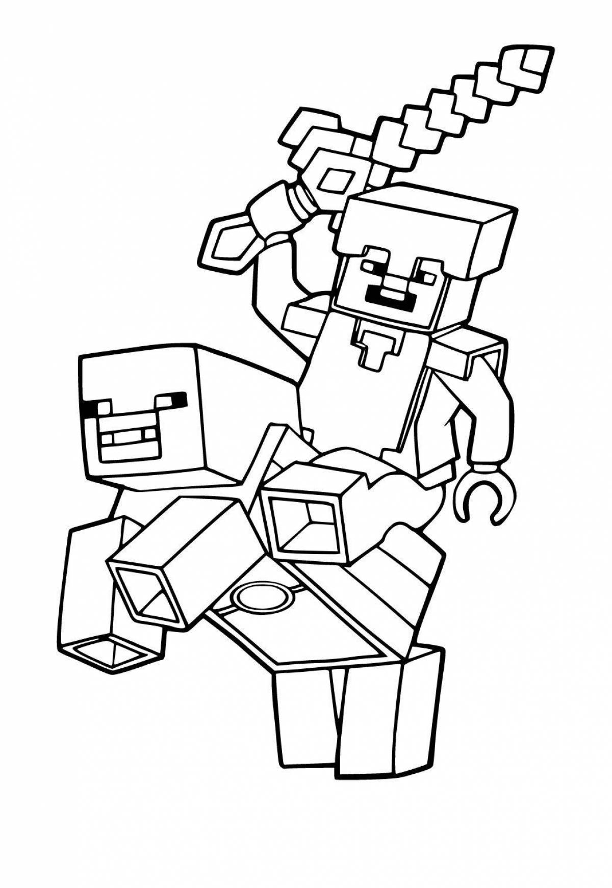 Glorious minecraft nubik coloring page