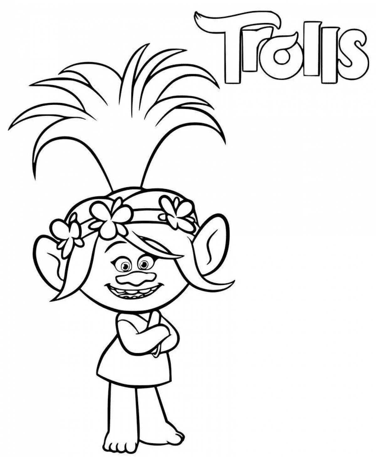 Coloring animated roses trolls