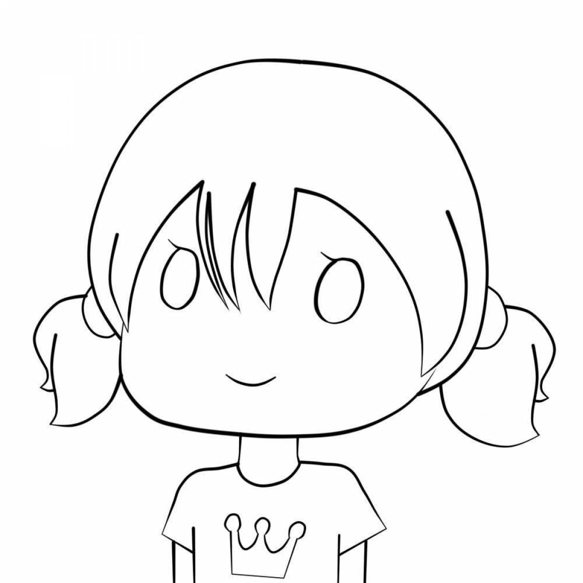 Exquisite chibi anime coloring page