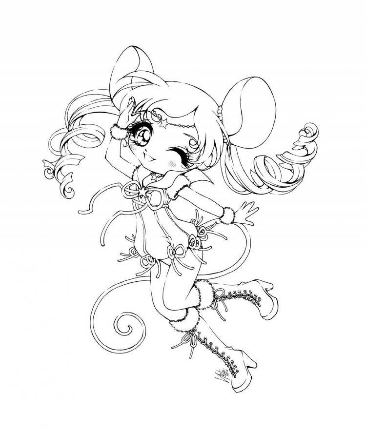 Chibi freaky anime coloring book