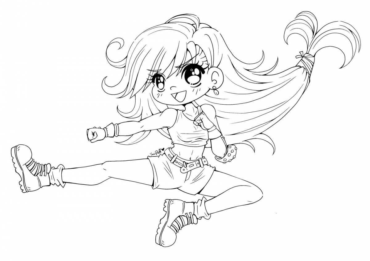 Chibi Anime Live Coloring Page