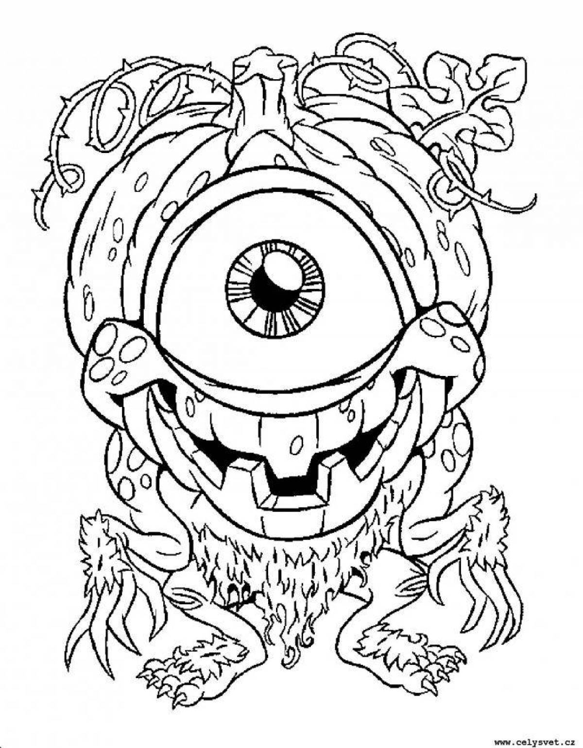 Crazy monster coloring pages for kids