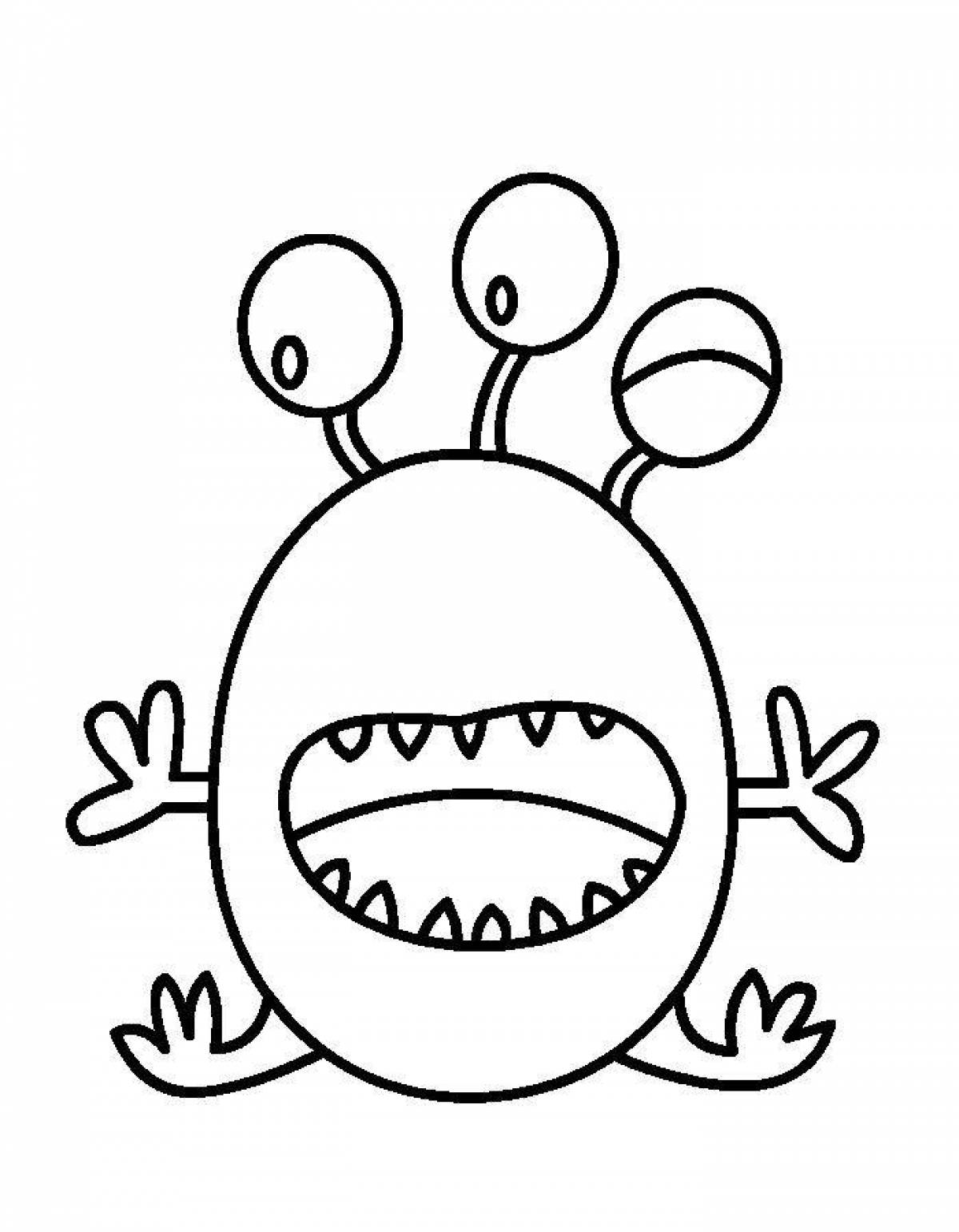 Exploding color monsters coloring pages for kids