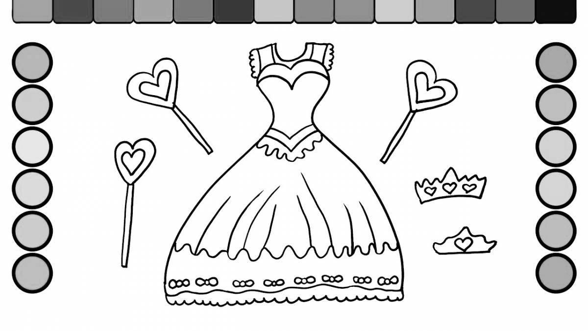 Coloring fairy dress for a doll