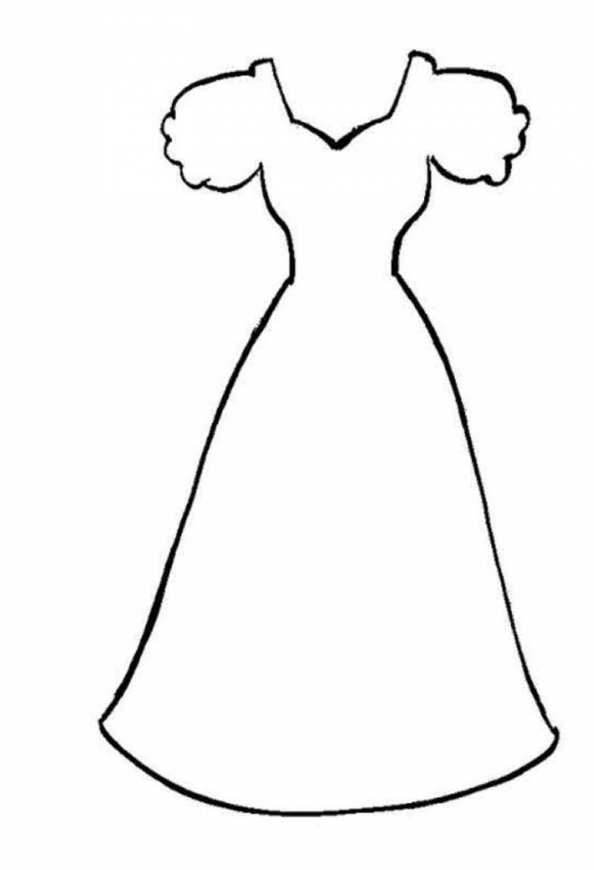 Coloring page graceful dress for a doll
