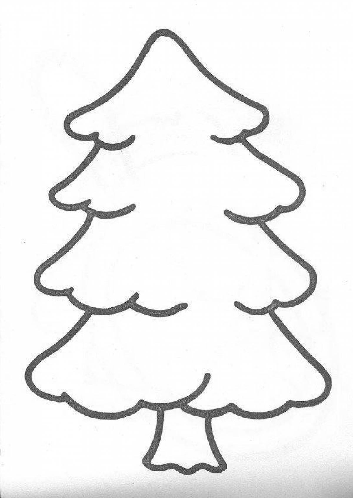 Large Christmas tree coloring book for kids