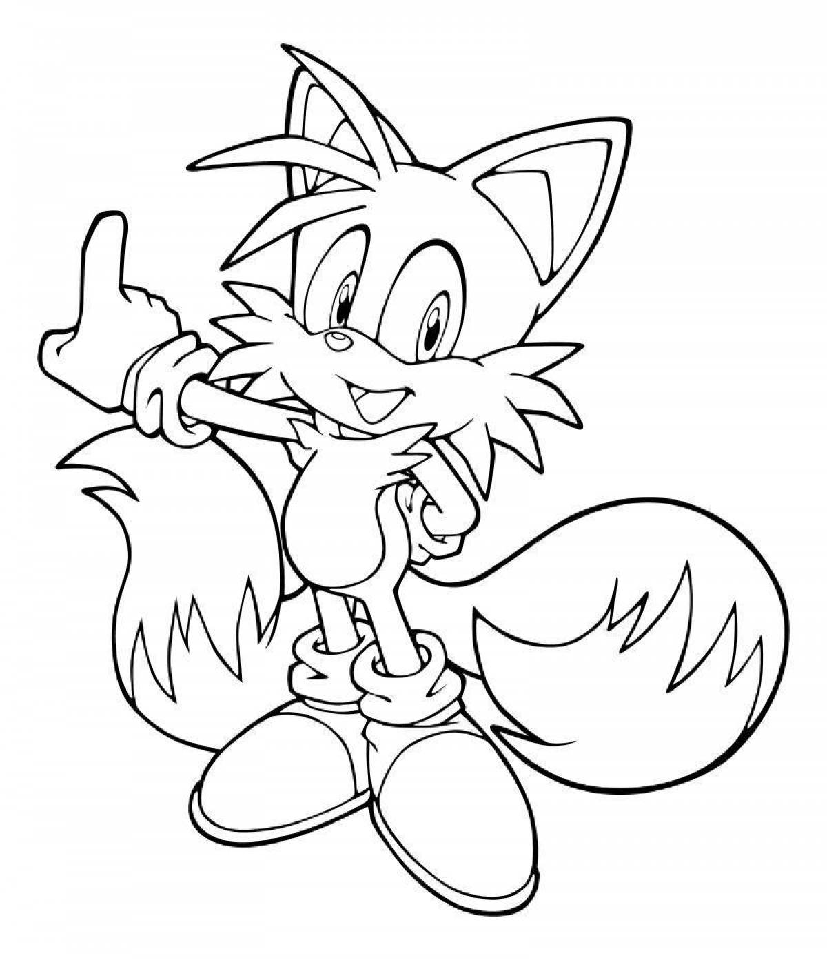 Colorful sonic and tails coloring page