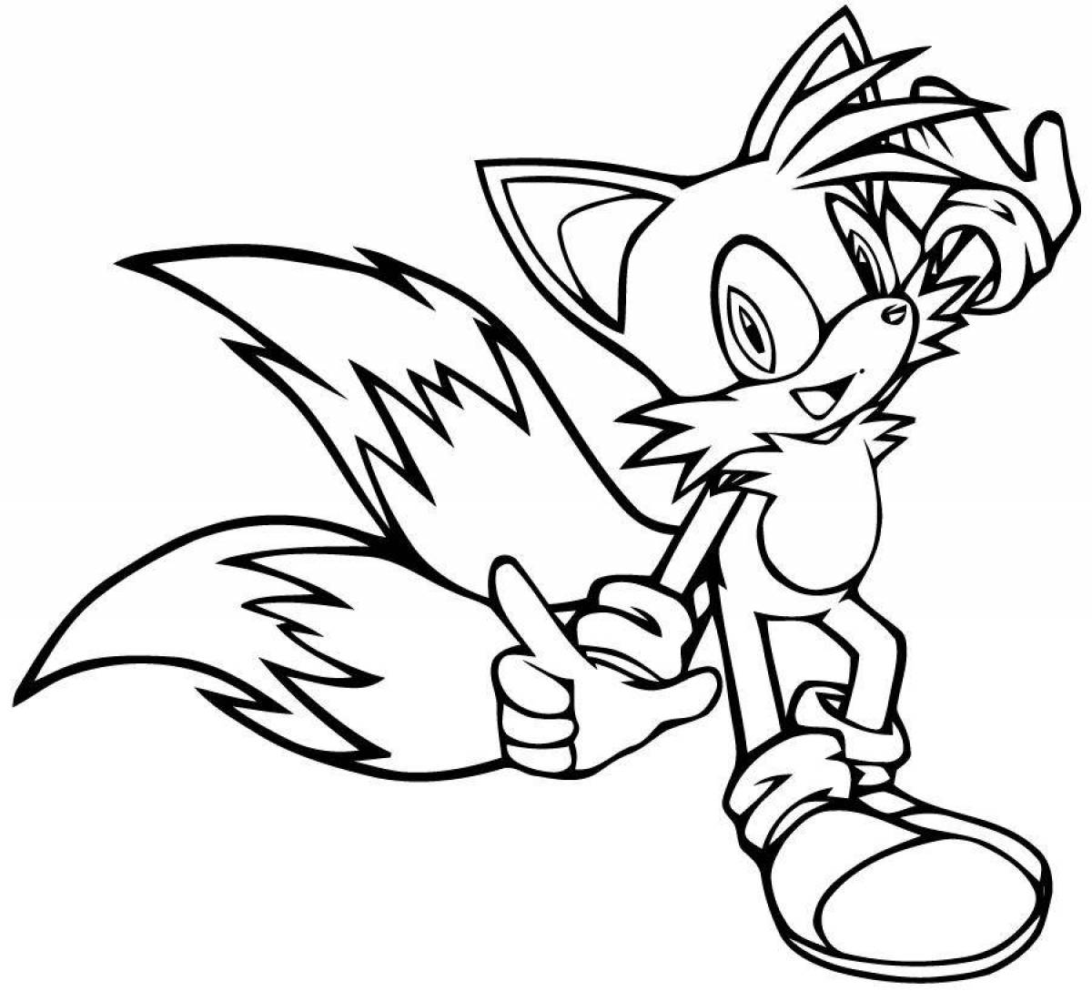 Funny sonic and tails coloring book