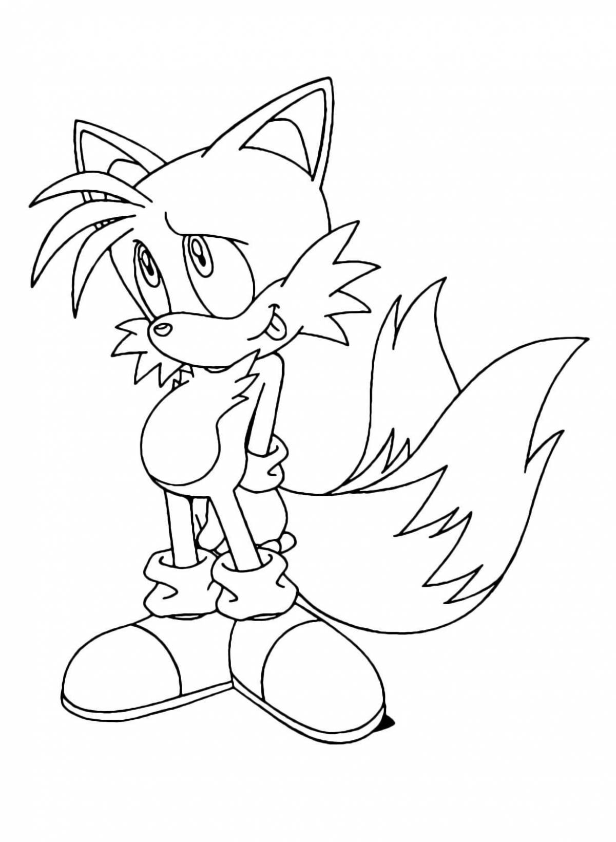 Playful sonic and tails coloring page