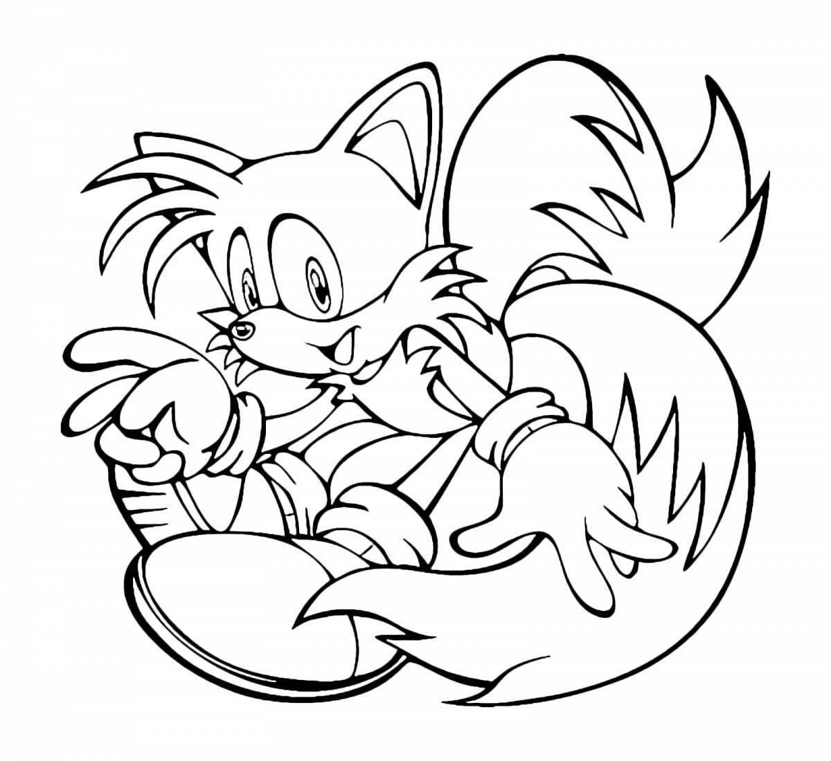 Great sonic and tails coloring page