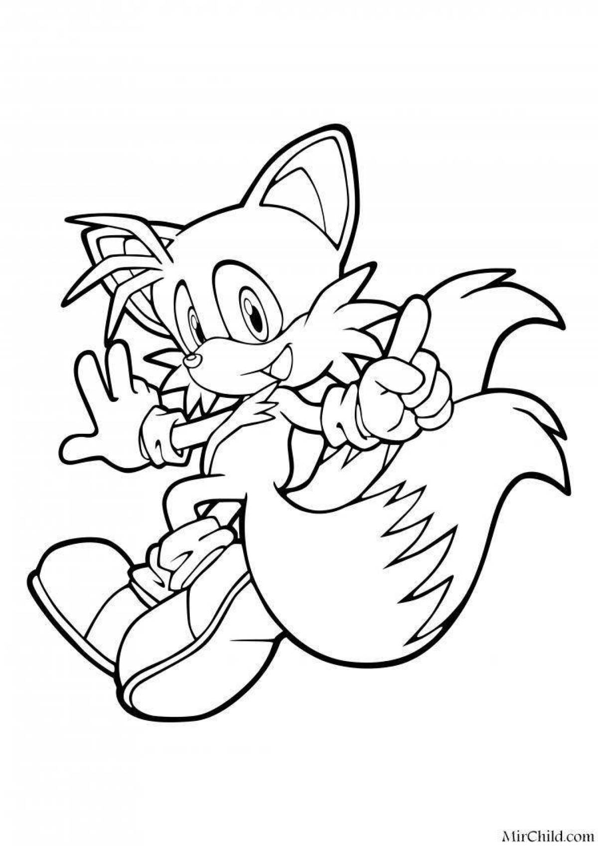 Glowing sonic and tails coloring page