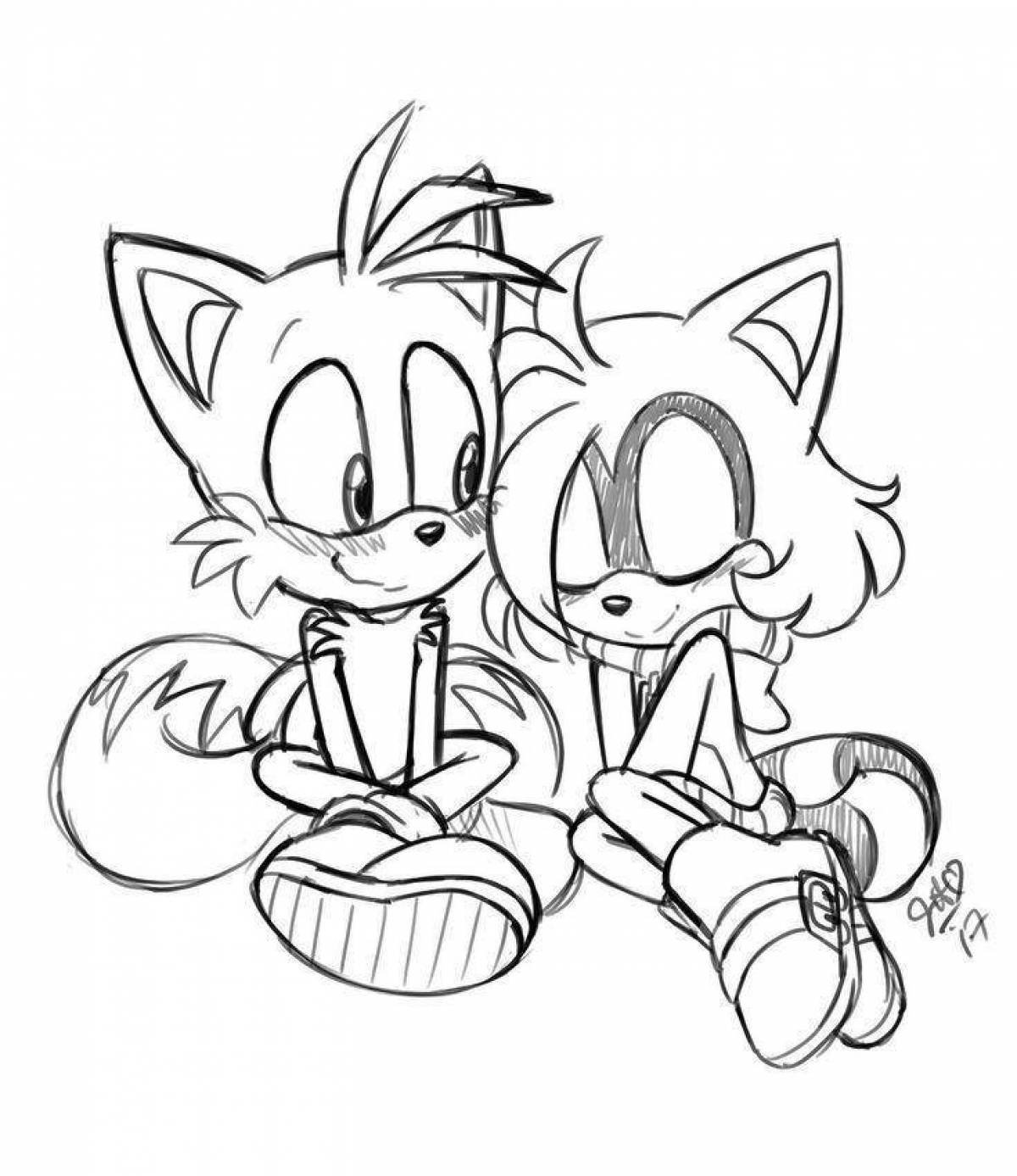 Exquisite sonic and tails coloring book