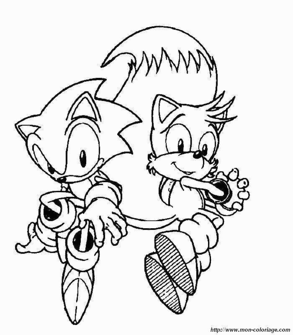 Impressive sonic and tails coloring page