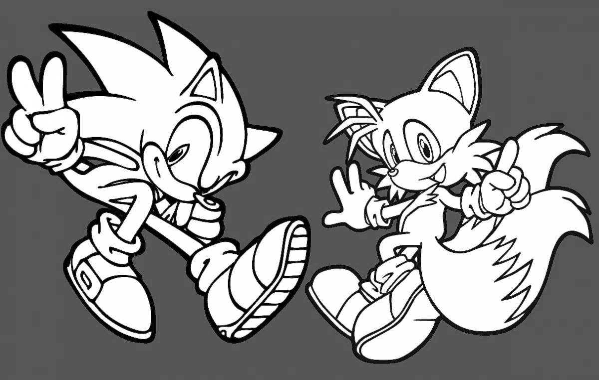 Superb sonic and tails coloring page