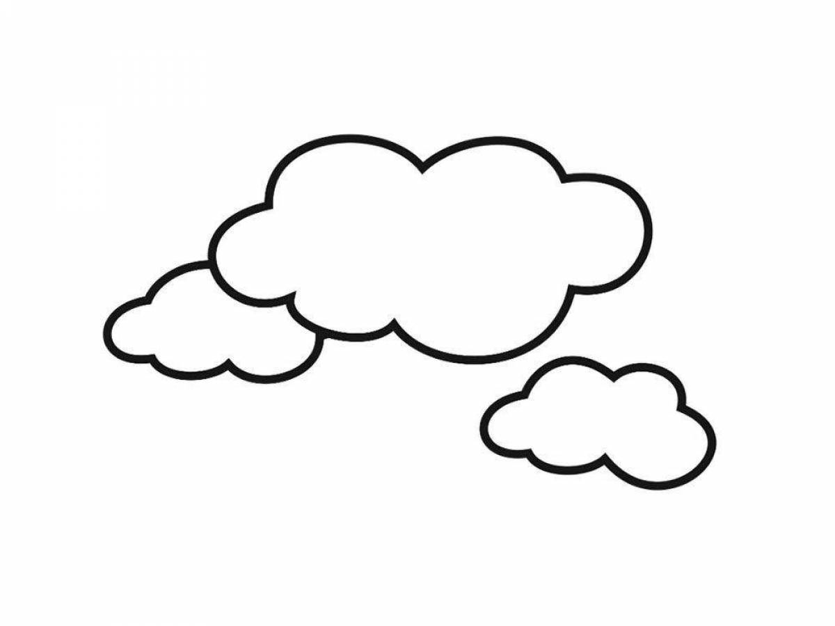 Coloring book fluffy cloud for kids