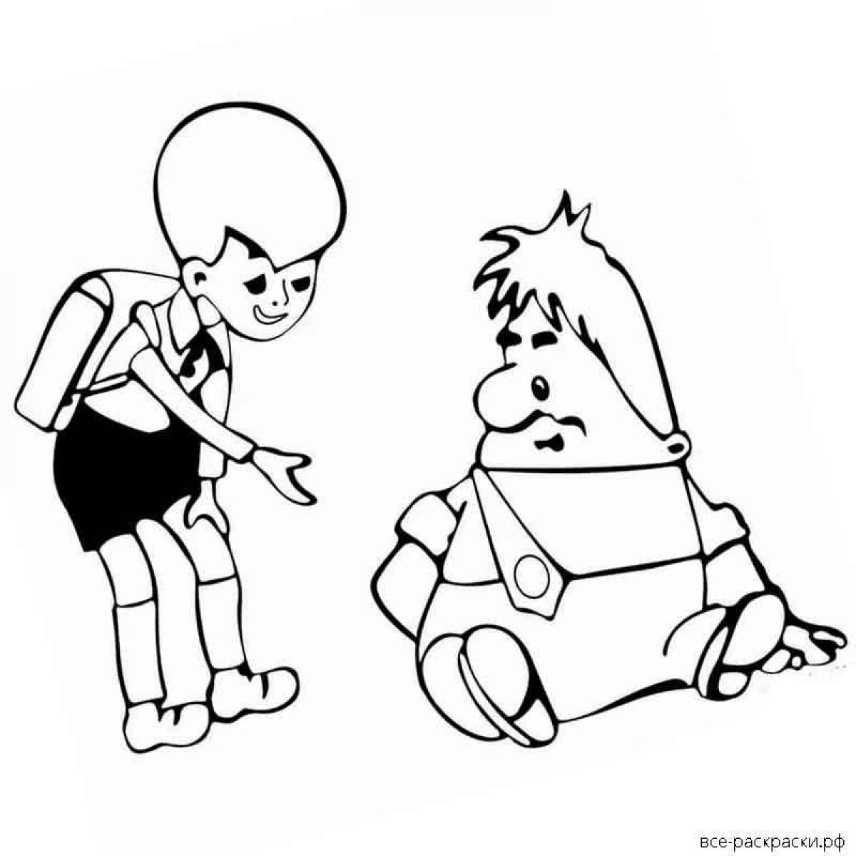 Color-explosion coloring page kid and carlson