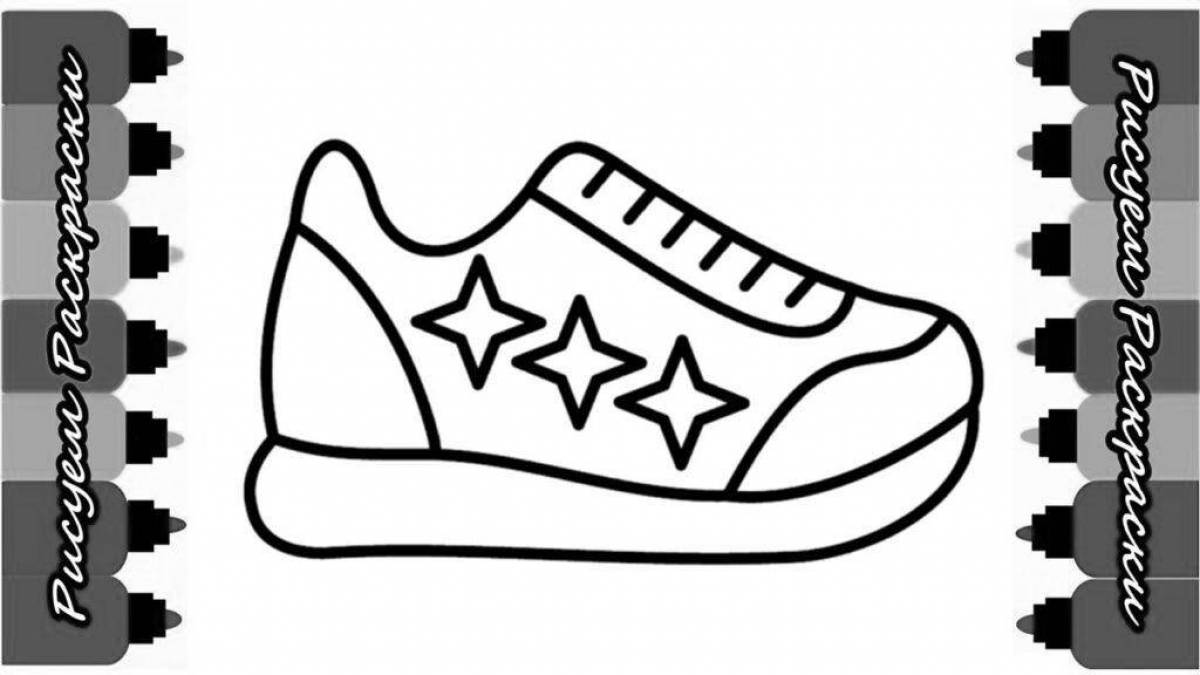 Colorful children's shoes coloring book