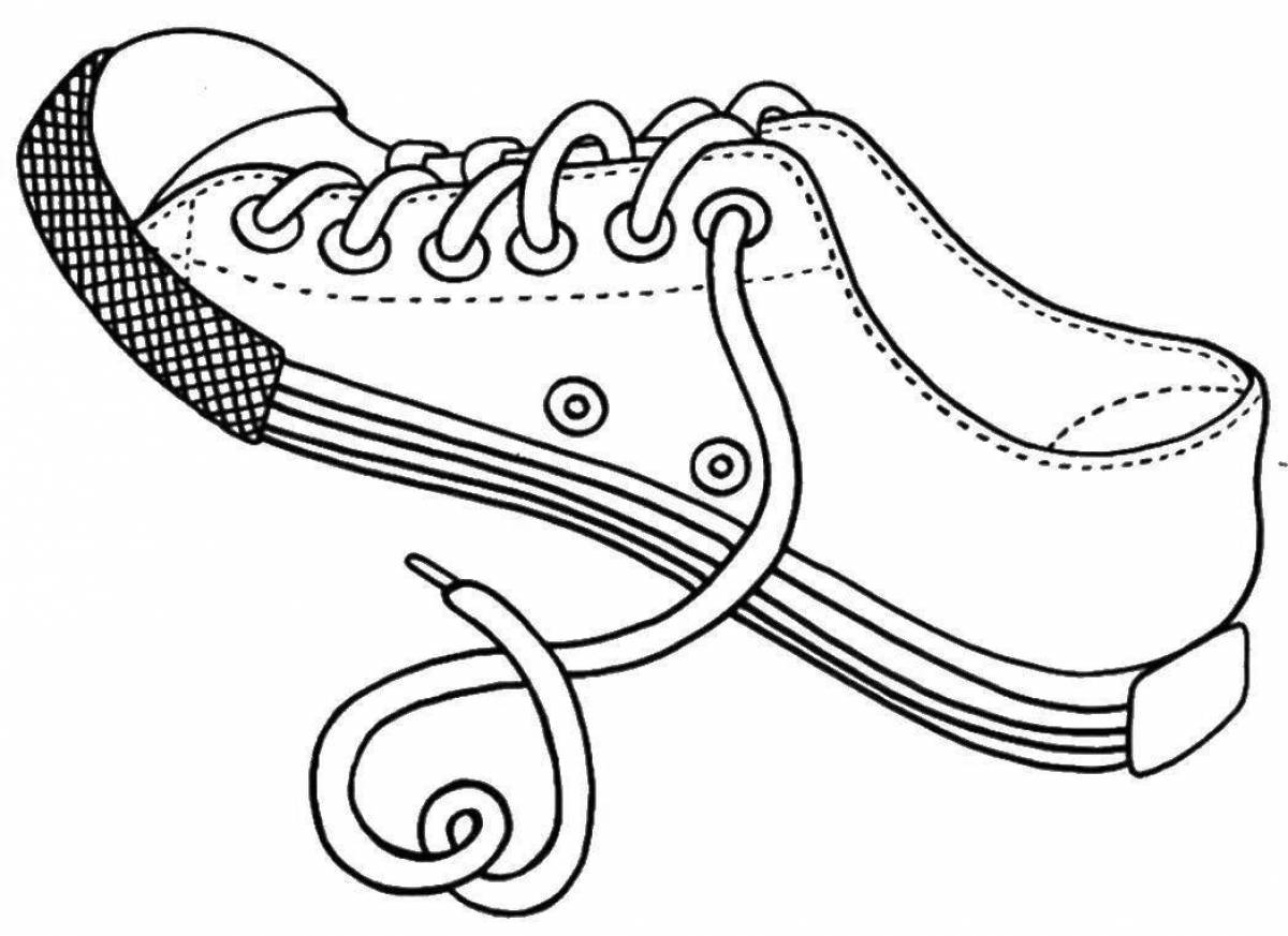Charming children's shoes coloring book