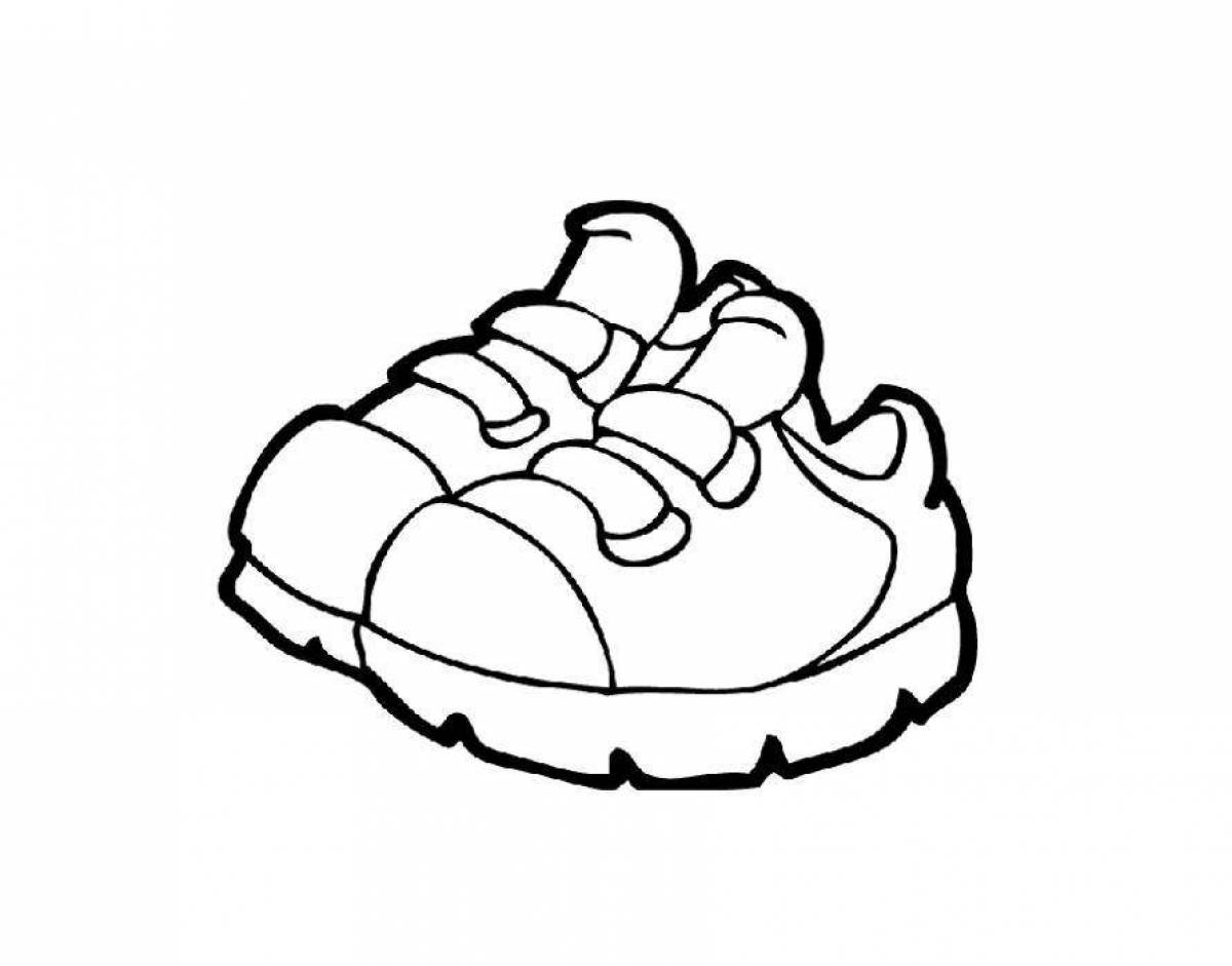 Coloring page stylish children's shoes