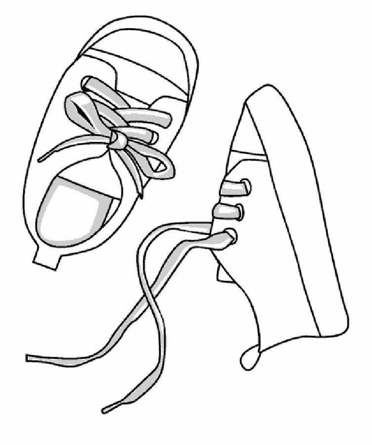 Coloring page charming children's shoes
