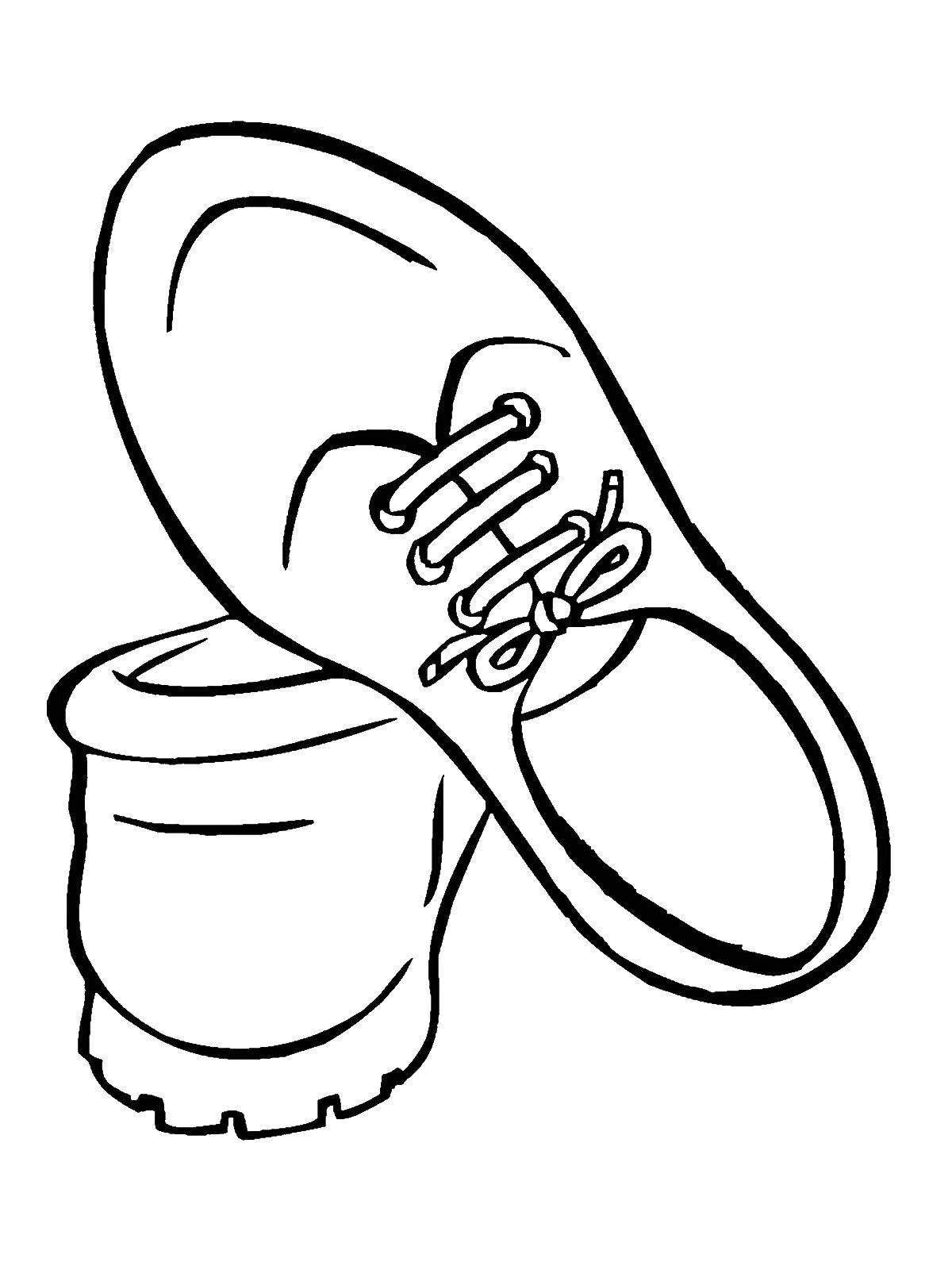 Coloring page with spectacular children's shoes