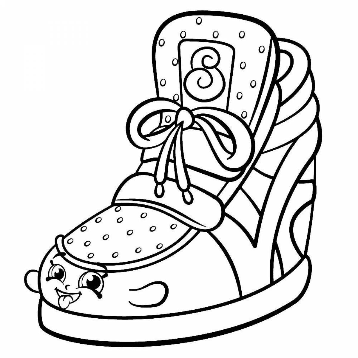 Coloring page dazzling children's shoes