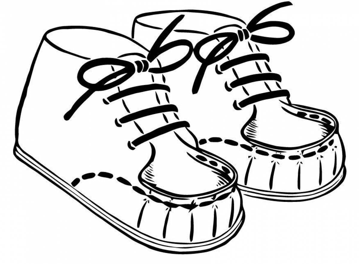 Colored children's shoes coloring book