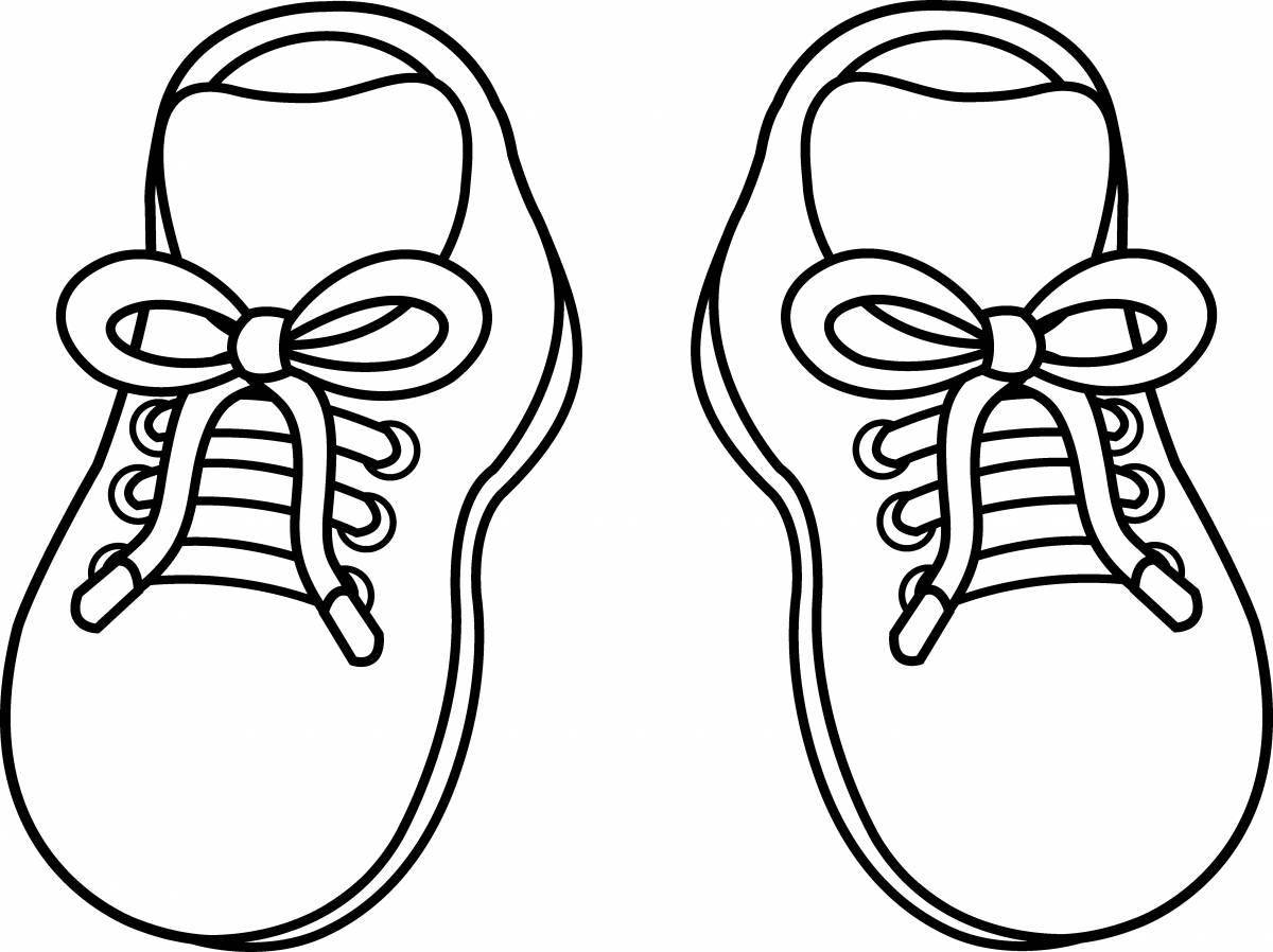 Coloring for children's shoes, painted with paints