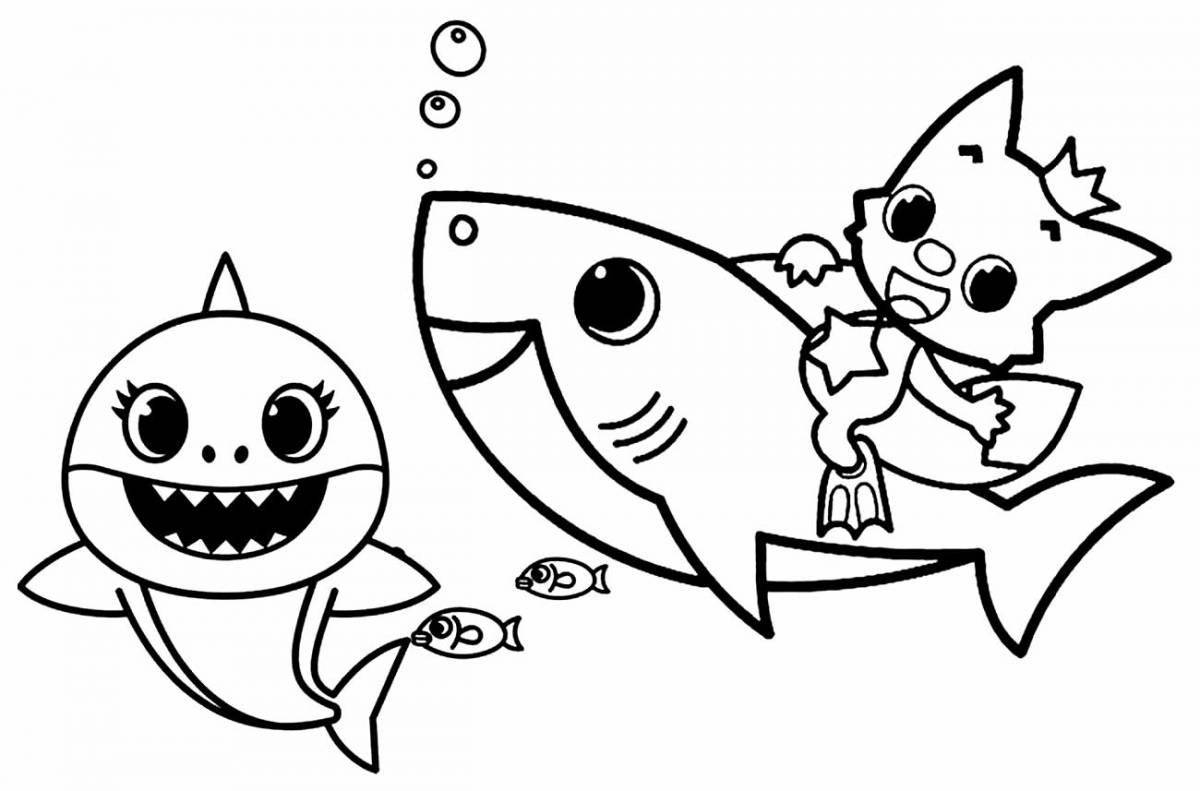 Игривая раскраска для детей с акулами