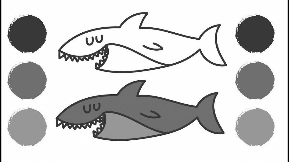 Жирная раскраска для детей-акул