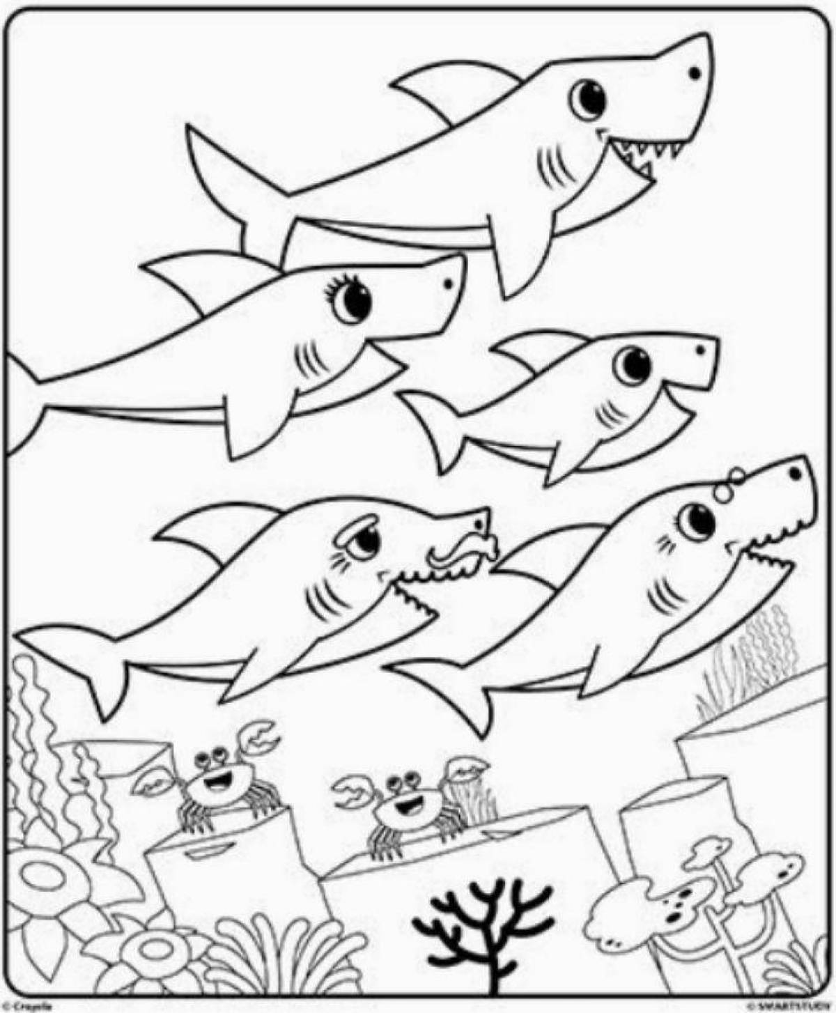 Exquisite shark coloring book for kids