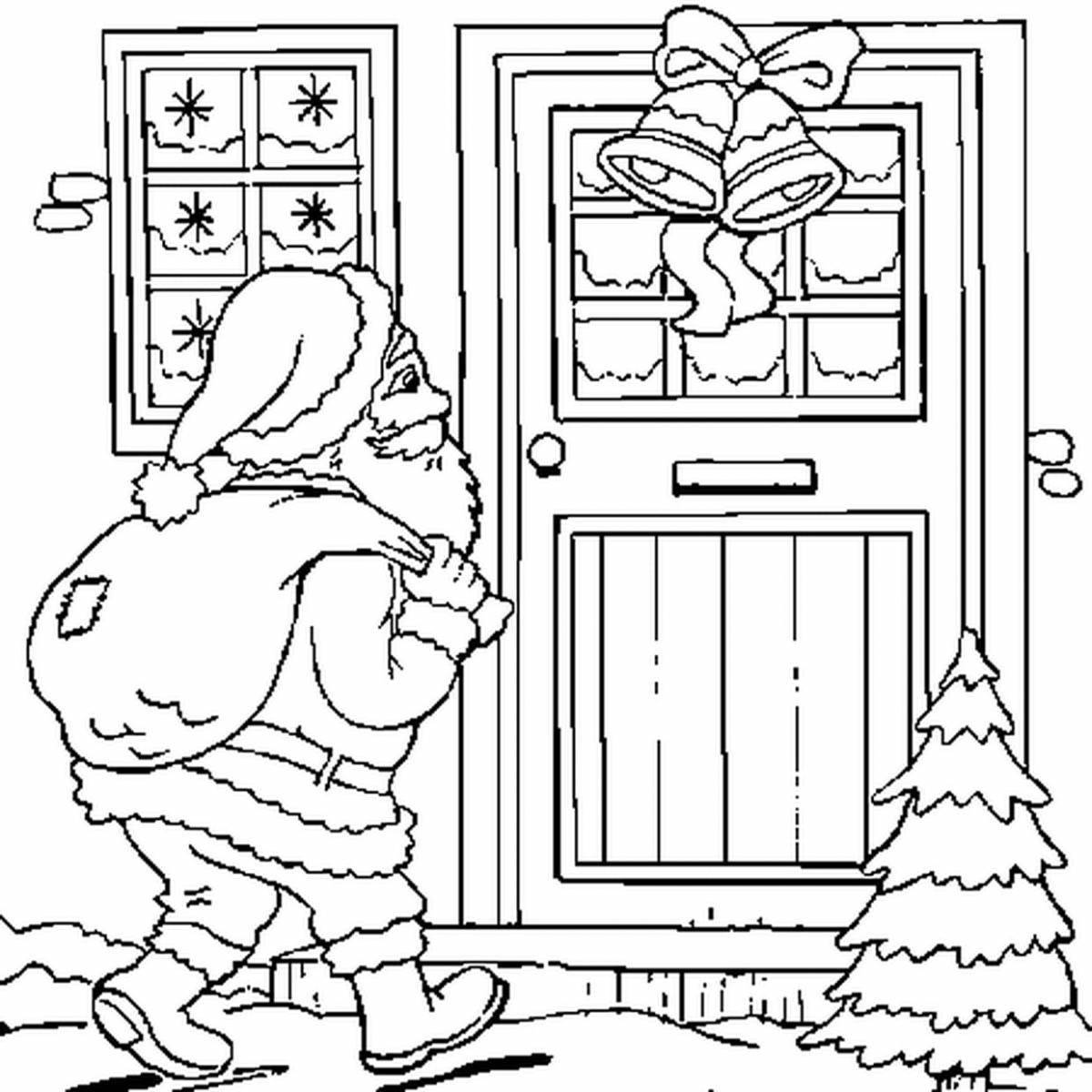 Красочная страница раскраски «постучись в мою дверь»