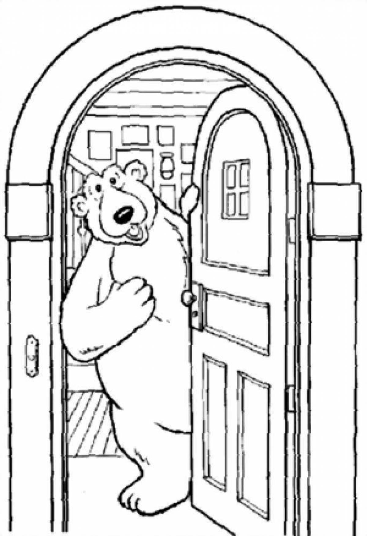 Coloring page bright knock on my door