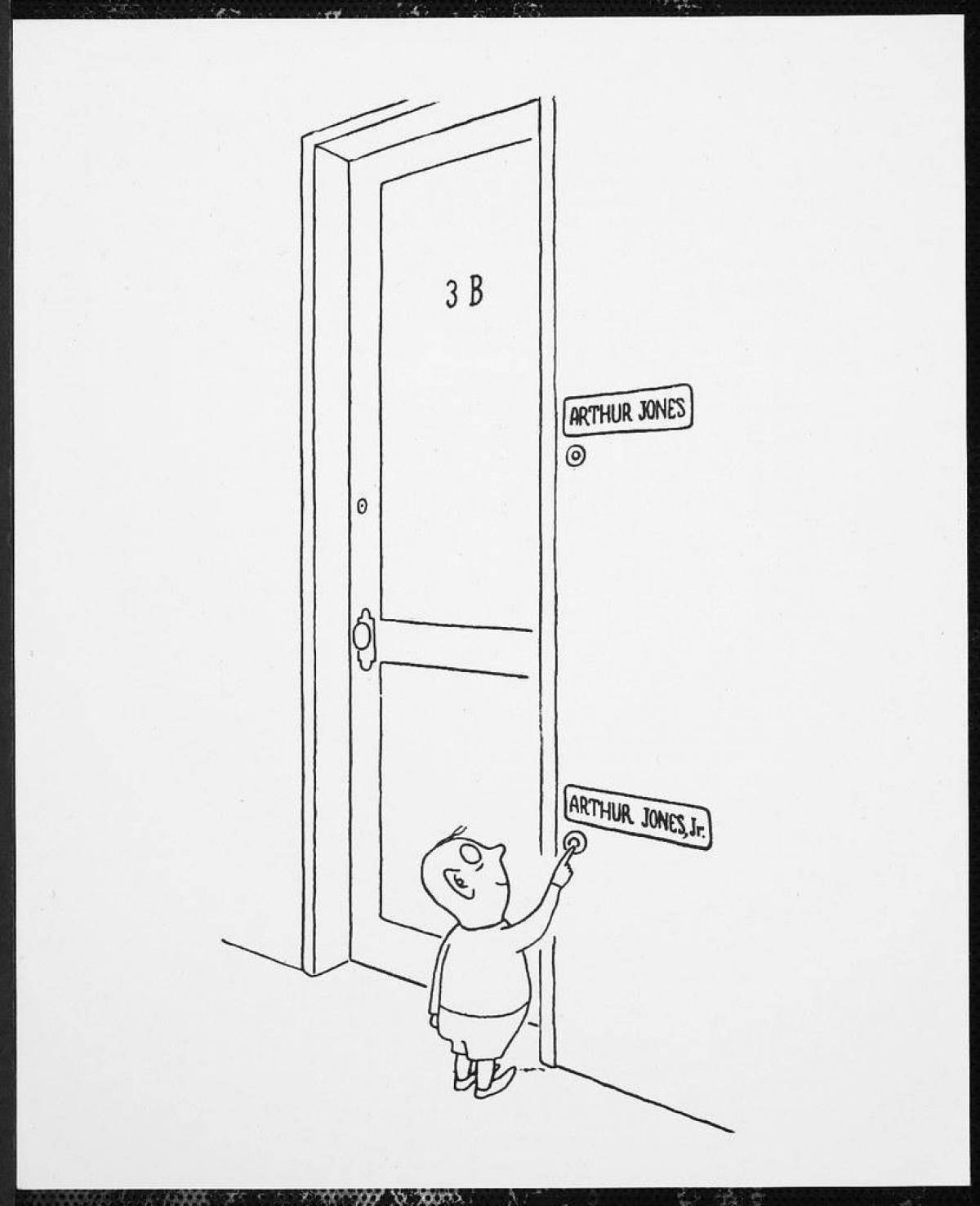 Playful knock on the door coloring page