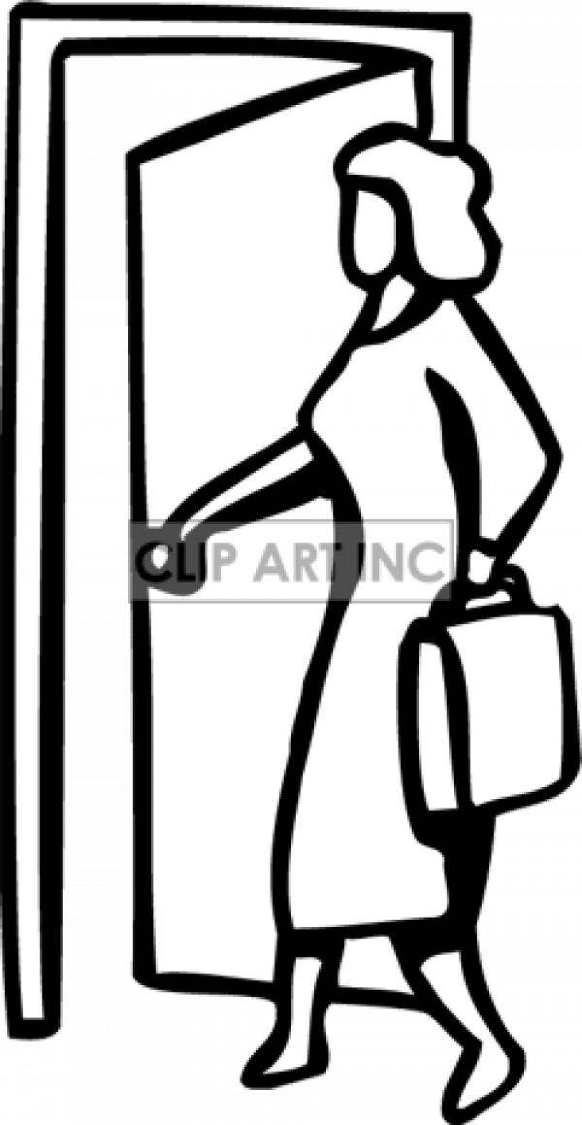 Coloring page radiant knock on my door