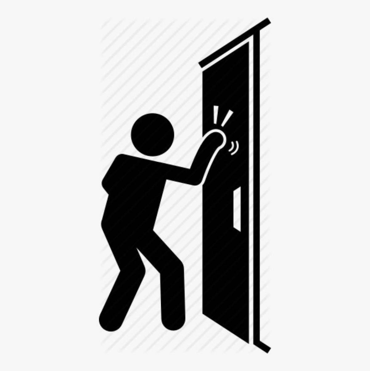 Animated knock on door coloring page