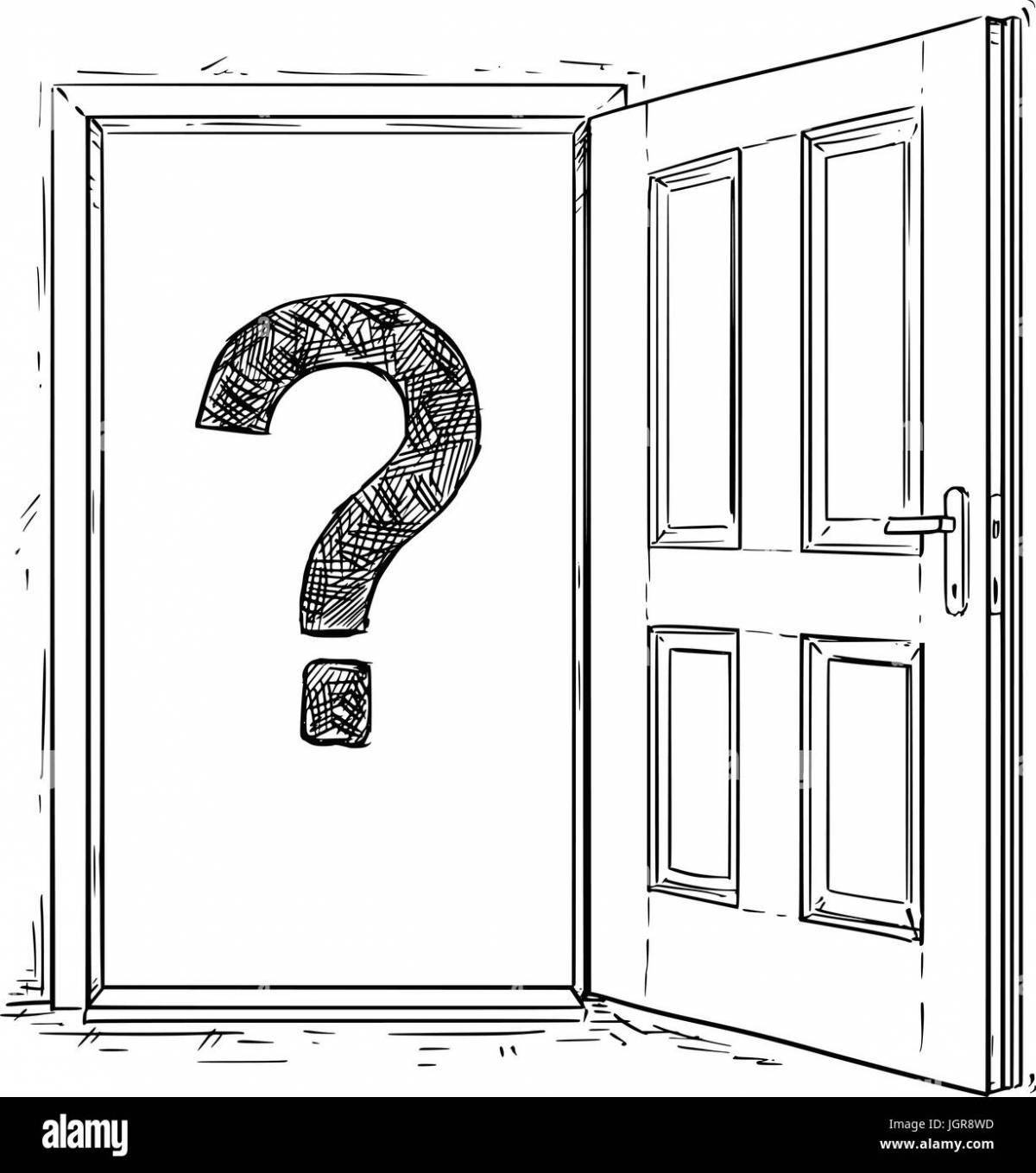 Coloring page sparkling knock on my door