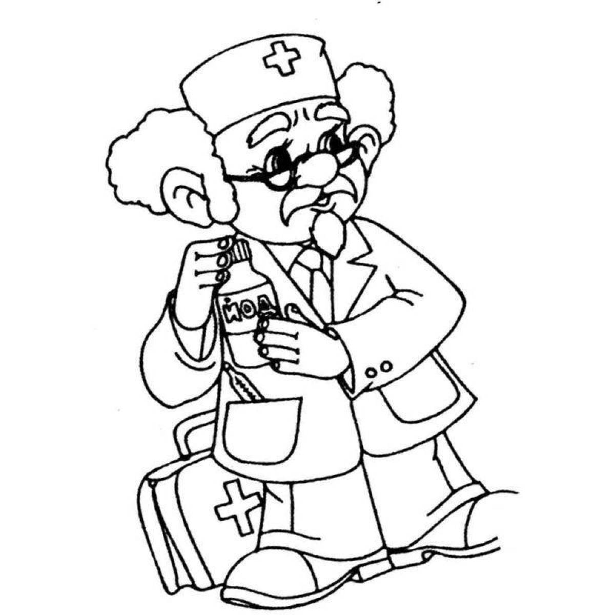 Color-crazy coloring book doctor aybolit