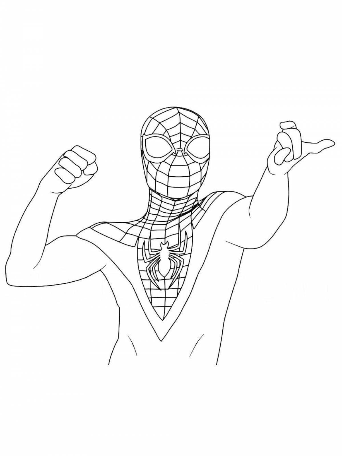 Radiant coloring page spider-man miles morales