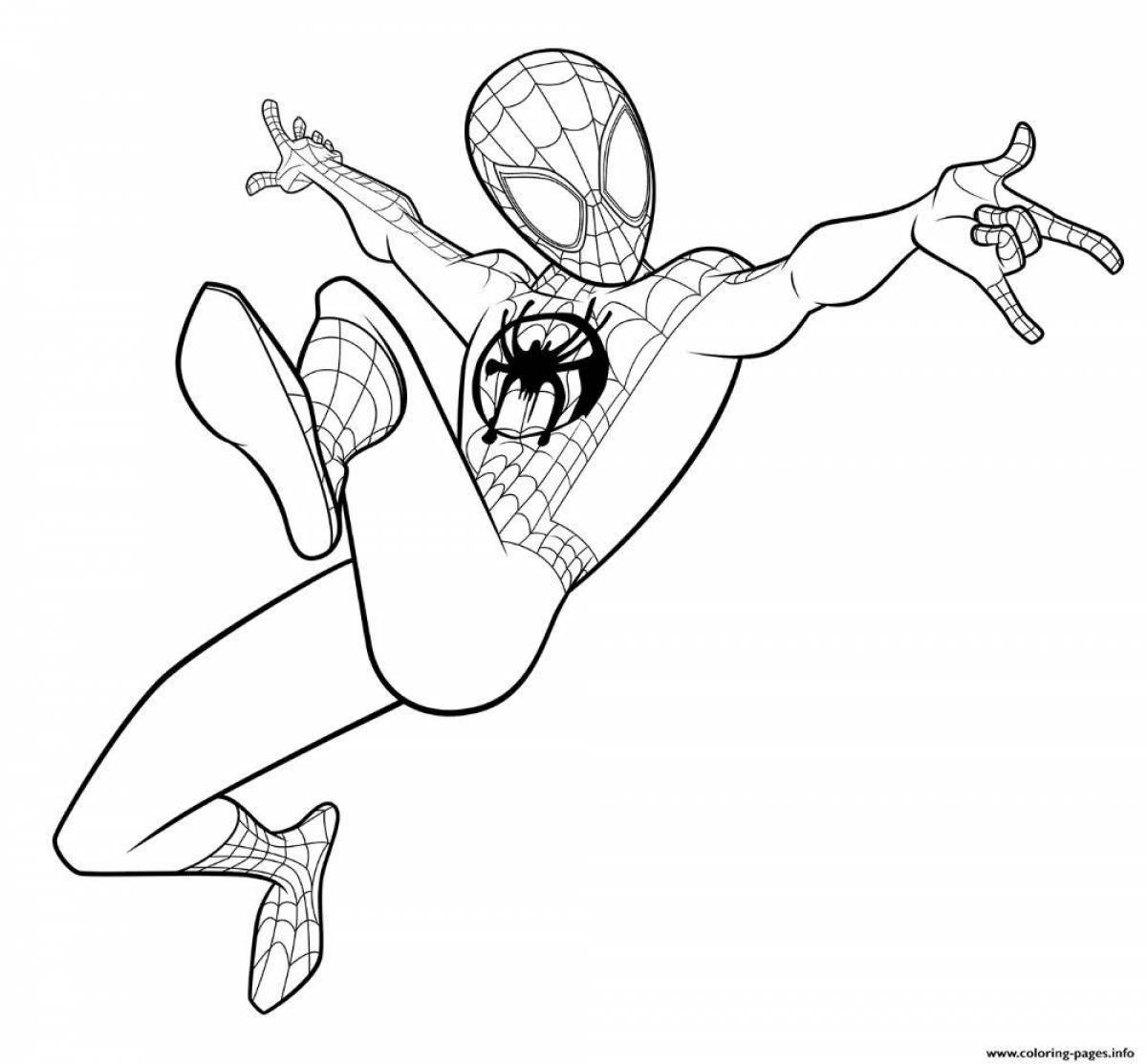 Playful coloring spider-man miles morales