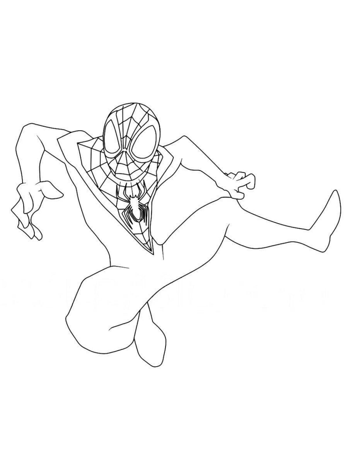 Веселая раскраска человек-паук майлз моралес