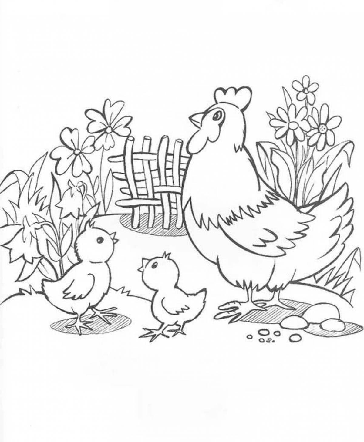 Colorful coloring pages pets and their children