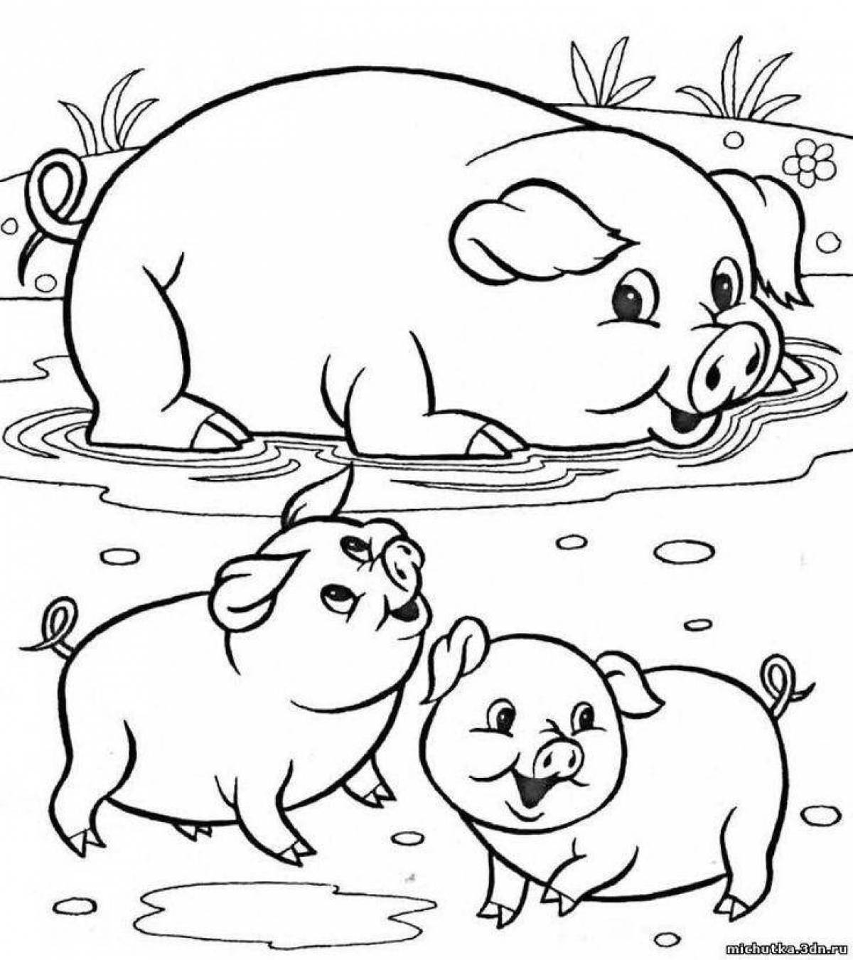 Tiny coloring pages pets and their babies