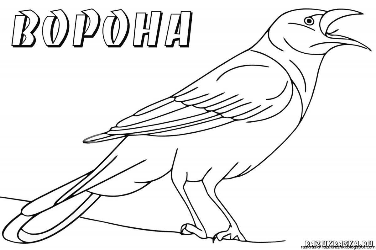 Amazing bird coloring page for 4-5 year olds