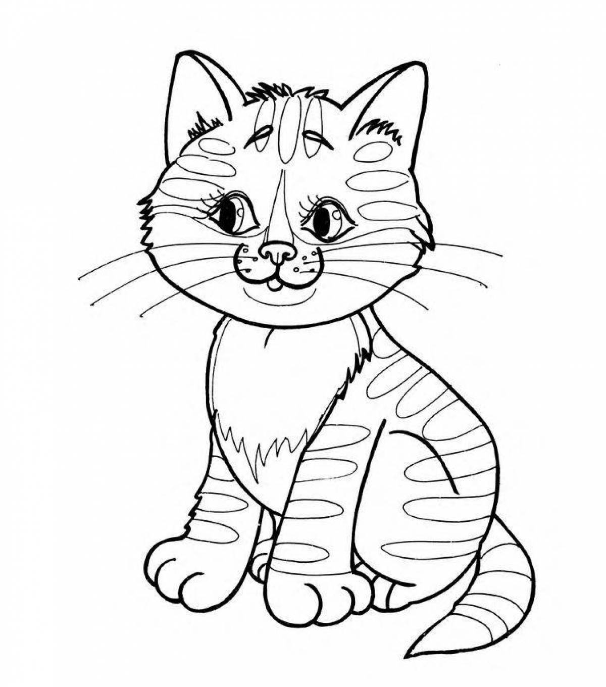 Adorable kitty coloring book for kids 4-5 years old