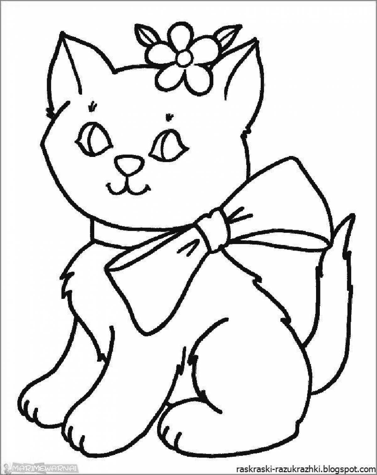 Great kitty coloring book for kids 4-5 years old