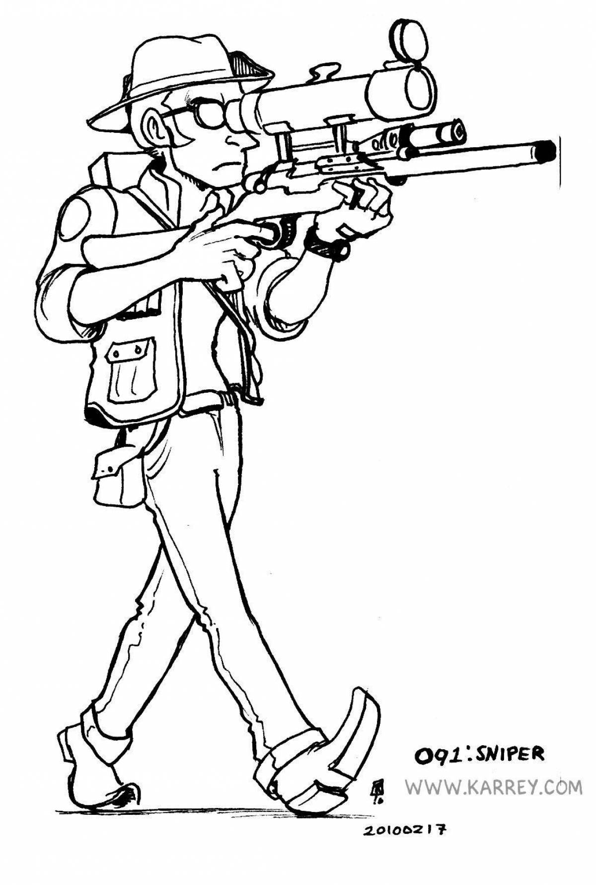 Bold Sniper Coloring Page
